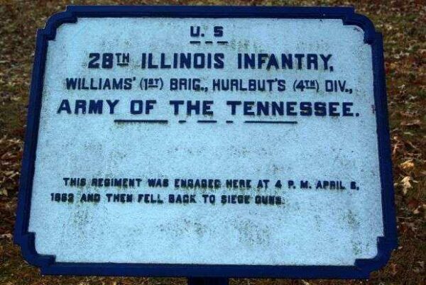 U.S. 28TH ILLINOIS INFANTRY MEMORIAL PLAQUE