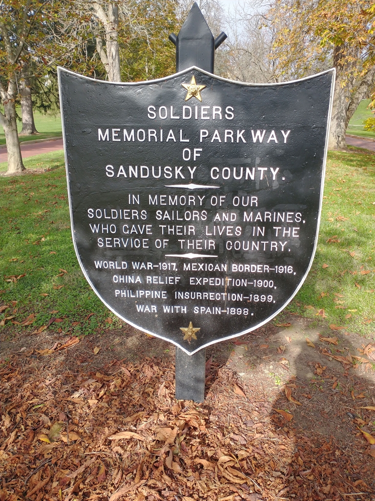 SOLDIERS MEMORIAL PARKWAY OF SANDUSKY COUNTY PLAQUE RESTORED