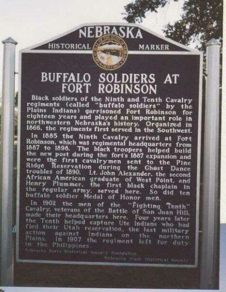 BUFFALO SOLDIERS AT FORT ROBINSON MEMORIAL MARKER