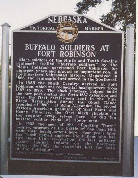 BUFFALO SOLDIERS AT FORT ROBINSON MEMORIAL MARKER