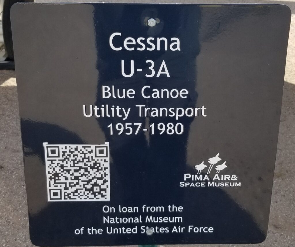 CESSNA U-3A BLUE CANOE MEMORIAL AIRCRAFT PLAQUE