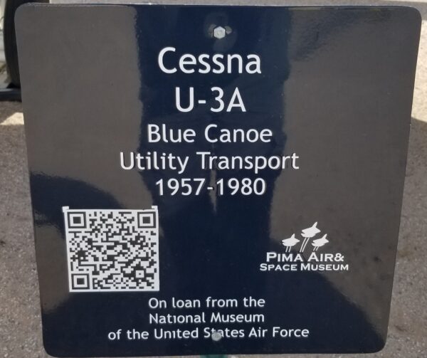 CESSNA U-3A BLUE CANOE MEMORIAL AIRCRAFT PLAQUE