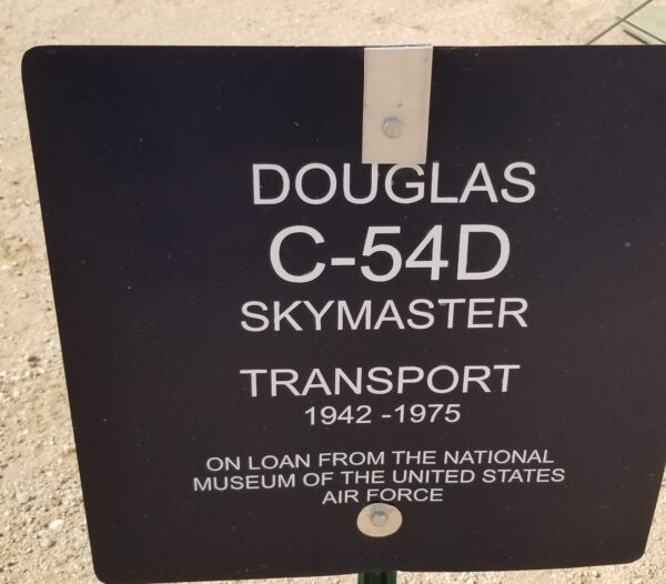 DOUGLAS C-54D SKYMASTER TRANSPORT MEMORIAL AIRCRAFT PLAQUE A