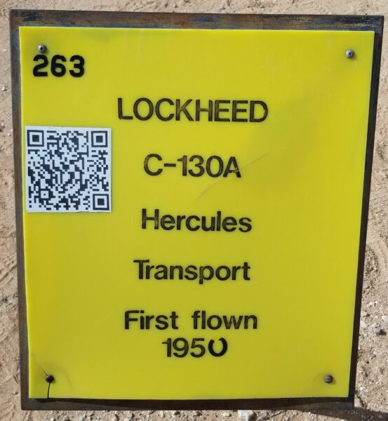 LOCKHEED C-130A HERCULES TRANSPORT MEMORIAL AIRCRAFT  PLAQUE