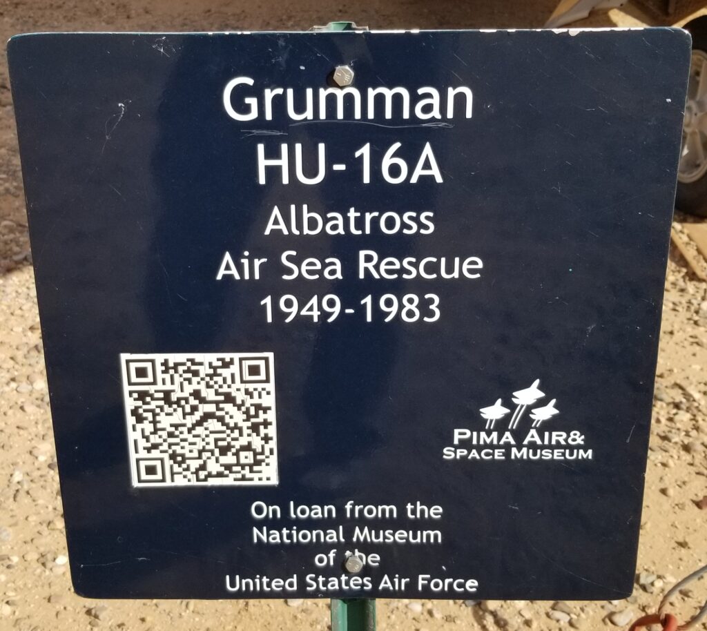 GRUMMAN HU-16A ALBATROSS MEMORIAL AIRCRAFT PLAQUE