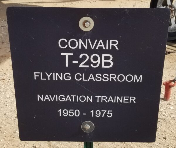 CONVAIR T-29B FLYING CLASSROOM MEMORIAL AIRCRAFT PLAQUE