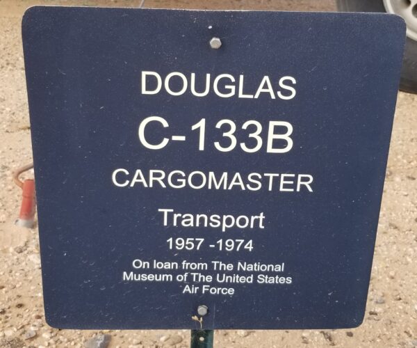 DOUGLAS C-133B CARGOMASTER MEMORIAL AIRCRAFT PLAQUE