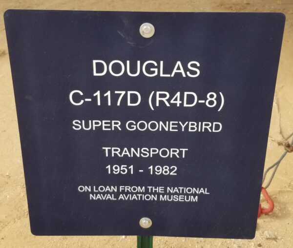 DOUGLAS C-117D (R4D-8) TRANSPORT MEMORIAL AIRCRAFT PLAQUE