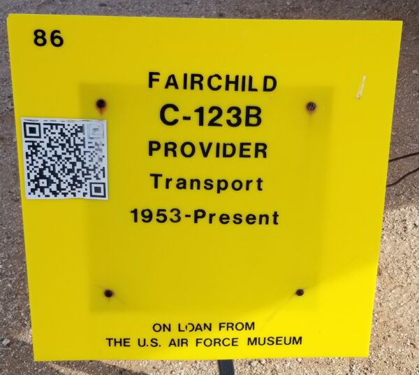 FAIRCHILD C-123B PROVIDER TRANSPORT MEMORIAL AIRCRAFT PLAQUE
