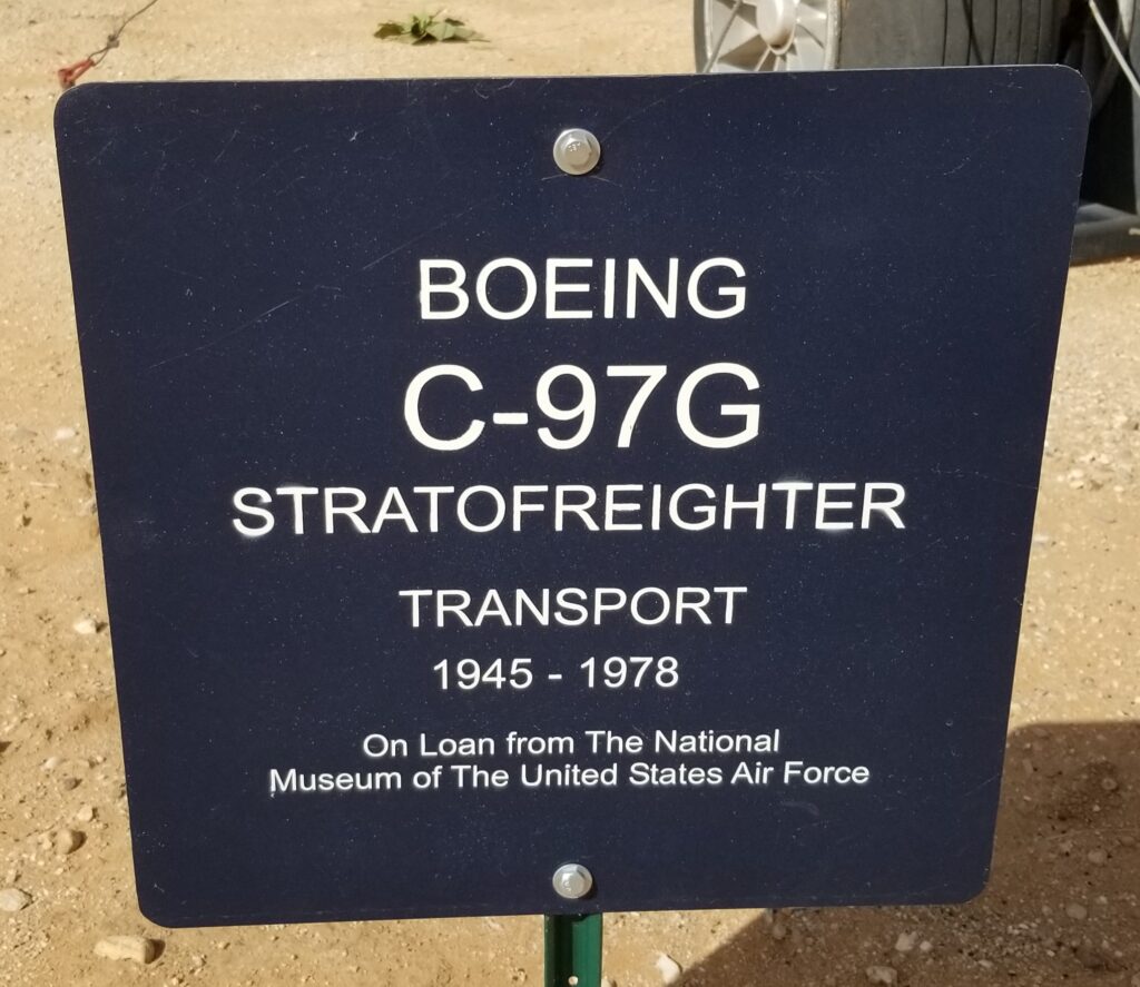 BOEING C-97G STRATOFREIGHTER TRANSPORT MEMORIAL  AIRCRAFT PLAQUE