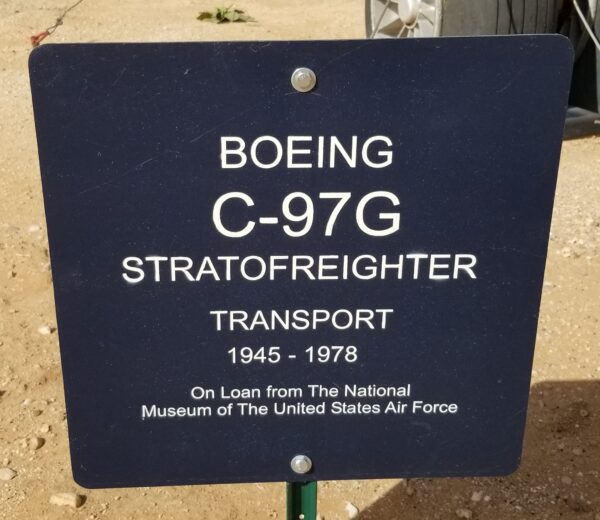 BOEING C-97G STRATOFREIGHTER TRANSPORT MEMORIAL  AIRCRAFT PLAQUE