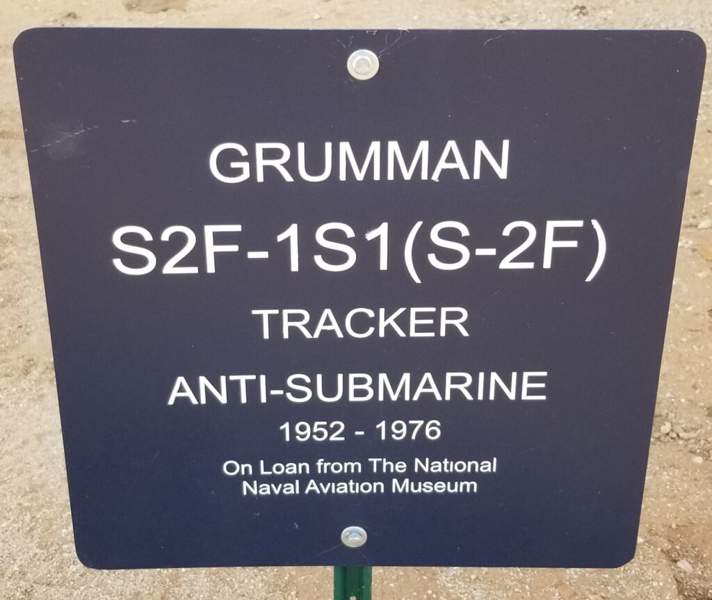 GRUMMAN S2F-1S1 (S-2F) TRACKER MEMORIAL AIRCRAFT PLAQUE