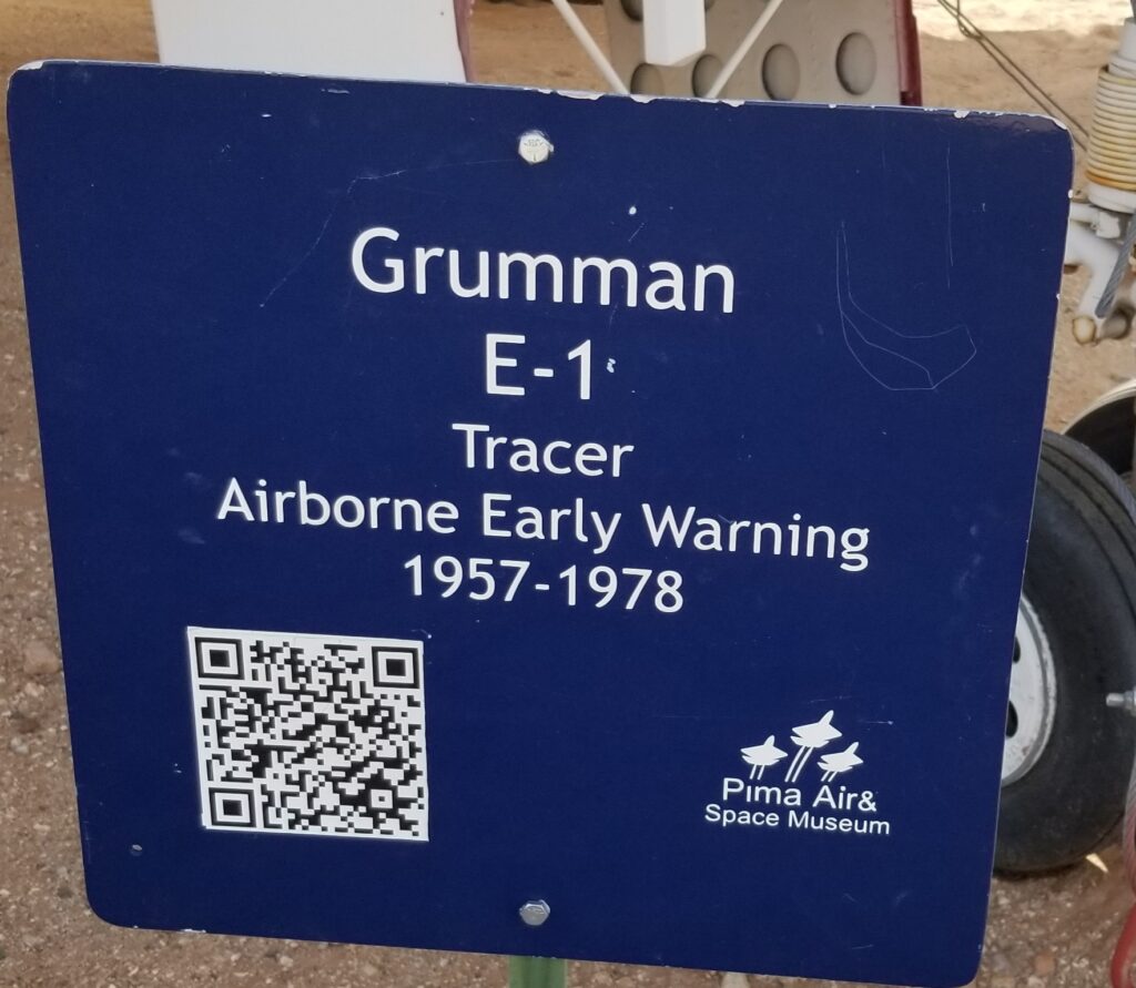 GRUMMAN E-1 TRACER MEMORIAL AIRCRAFT PLAQUE