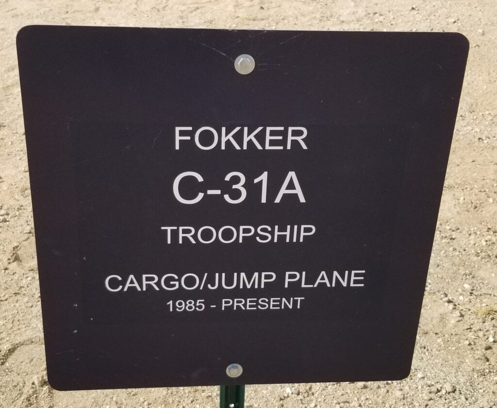 FOKKER C-31A TROOPSHIP MEMORIAL AIRCRAFT PLAQUE