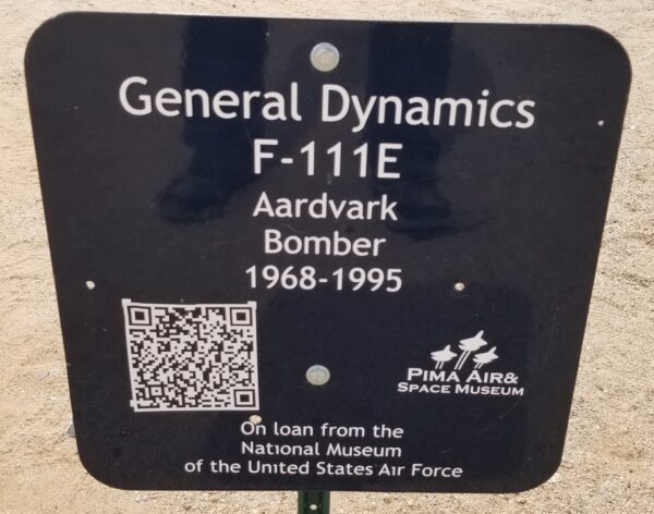 GENERAL DYNAMICS F-111E AARDVARK BOMBER MEMORIAL AIRCRAFT PLAQUE