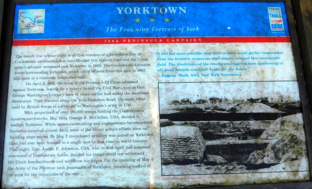 YORKTOWN THE FROWNING FORTRESS OF YORK MEMORIAL PANEL II