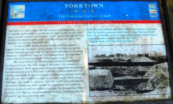 YORKTOWN THE FROWNING FORTRESS OF YORK MEMORIAL PANEL II