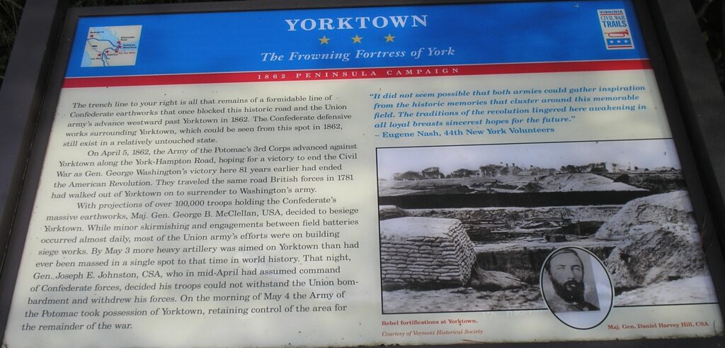 YORKTOWN THE FROWNING FORTRESS OF YORK MEMORIAL PANEL