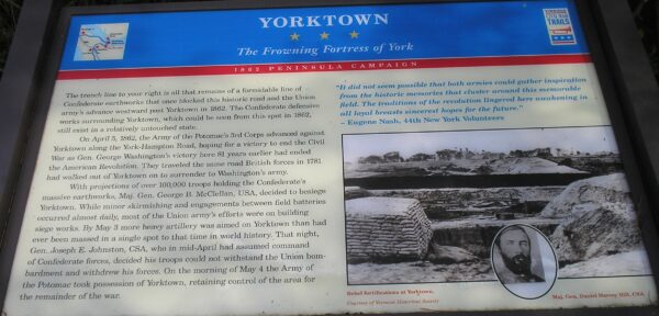 YORKTOWN THE FROWNING FORTRESS OF YORK MEMORIAL PANEL