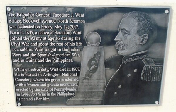 THE BRIGADIER GENERAL THEODORE J. WINT BRIDGE MEMORIAL PLAQUE
