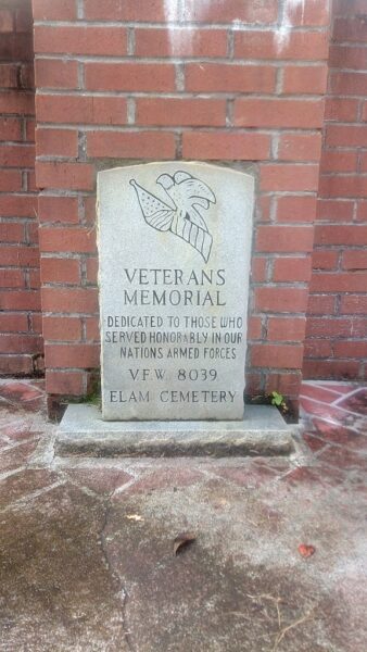 V.F.W. 8039 ELAM CEMETERY VETERANS MEMORIAL CENTER STONE