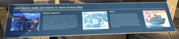 SWIFT BOATS, HOME AND FRIEND TO THEIR SIX MAN CREW MEMORIAL PLAQUE