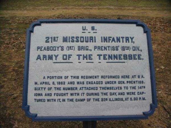 U.S. 21ST MISSOURI INFANTRY MEMORIAL PLAQUE III