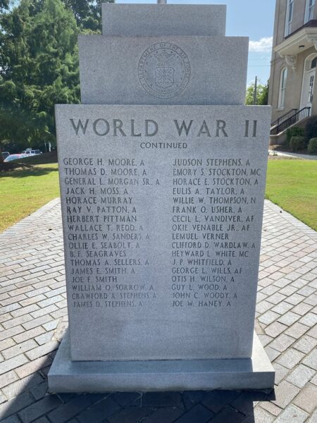 JACKSON COUNTY SUPREME SACRIFICE WAR MEMORIAL SIDE C