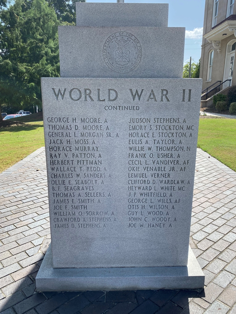 JACKSON COUNTY SUPREME SACRIFICE WAR MEMORIAL SIDE C