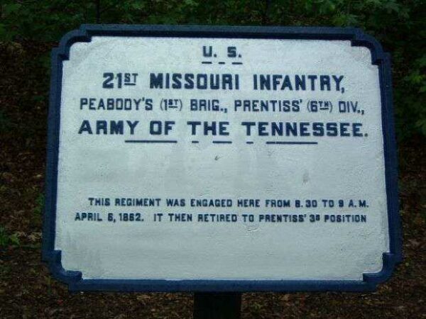 U.S. 21ST MISSOURI INFANTRY MEMORIAL PLAQUE II