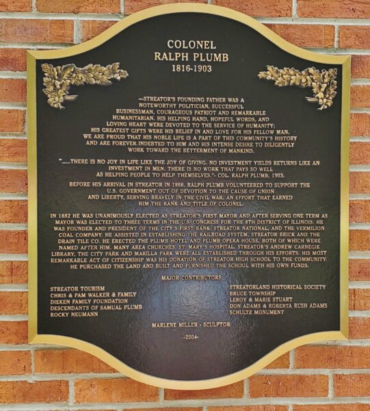 COLONEL RALPH PLUMB 1816-1903 WAR MEMORIAL PLAQUE