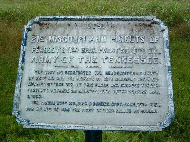 U.S. 21ST MISSOURI AND PICKETS MEMORIAL PLAQUE I