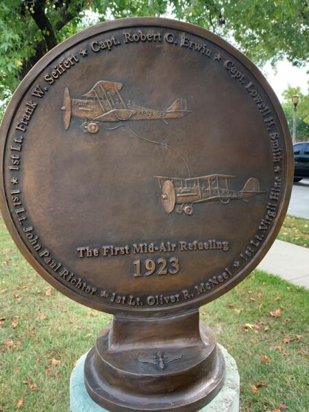 PIONEERS OF AERIAL REFUELING MEMORIAL MEDALLION FRONT