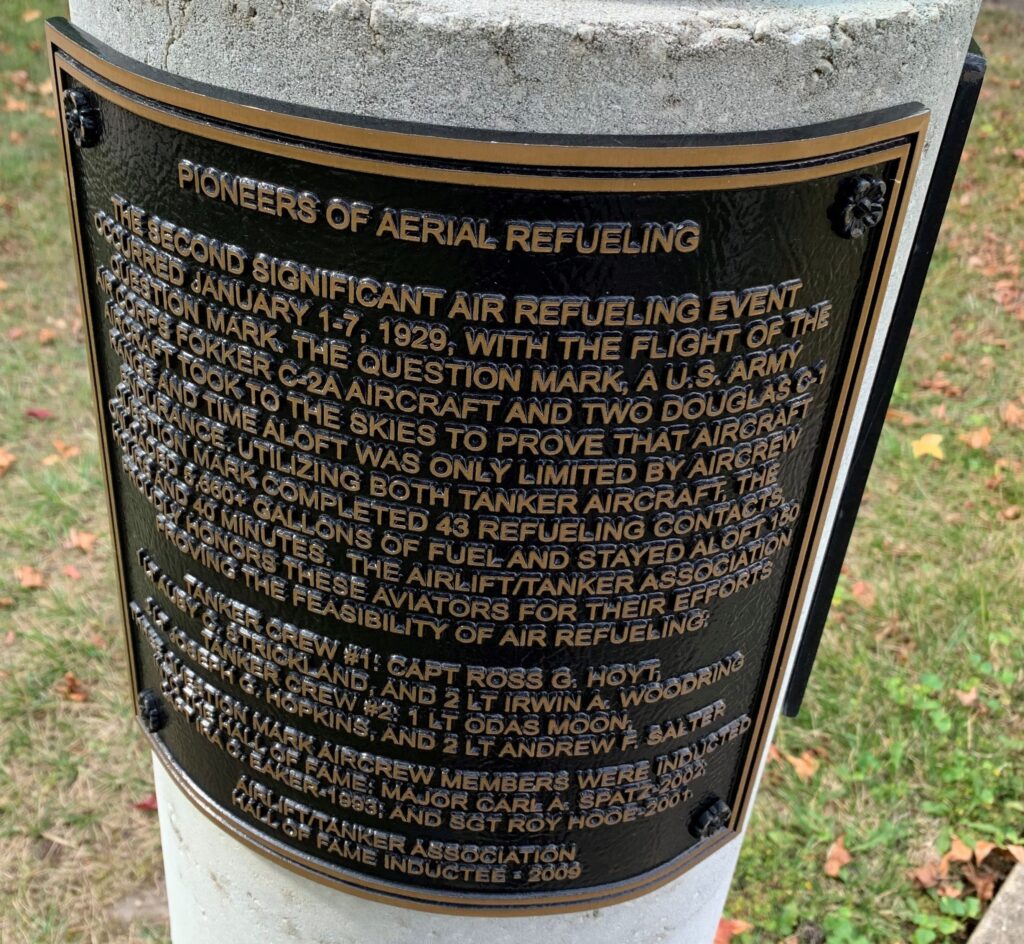 PIONEERS OF AERIAL REFUELING MEMORIAL PLAQUE B