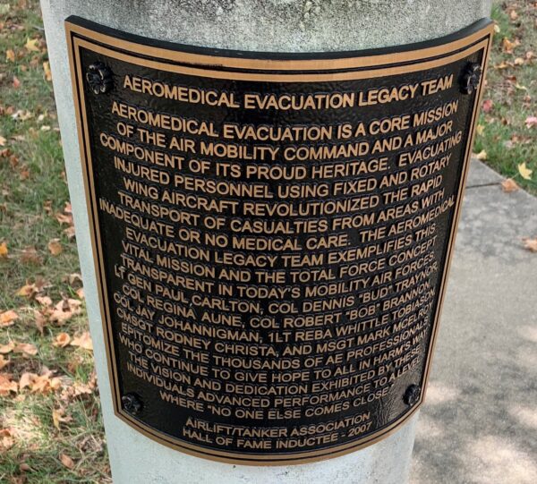 AEROMEDICAL EVACUATION LEGACY TEAM MEMORIAL PLAQUE