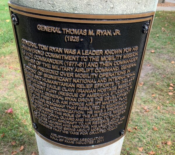 GENERAL THOMAS M. RYAN JR. MEMORIAL PLAQUE