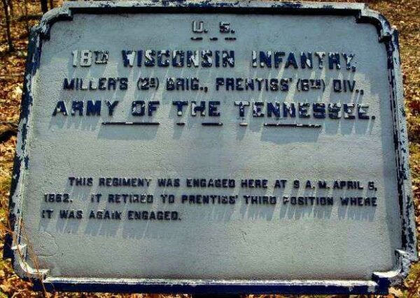 U.S. 18TH WISCONSIN INFANTRY MEMORIAL PLAQUE II