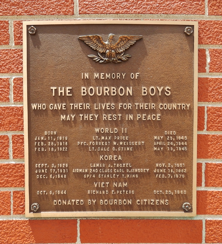 THE BOURBON BOYS WAR MEMORIAL PLAQUE