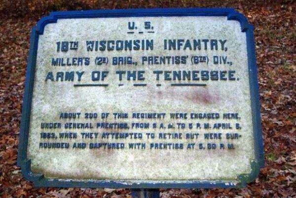 U.S. 18TH WISCONSIN INFANTRY MEMORIAL PLAQUE I