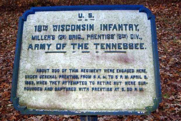 U.S. 18TH WISCONSIN INFANTRY MEMORIAL PLAQUE I