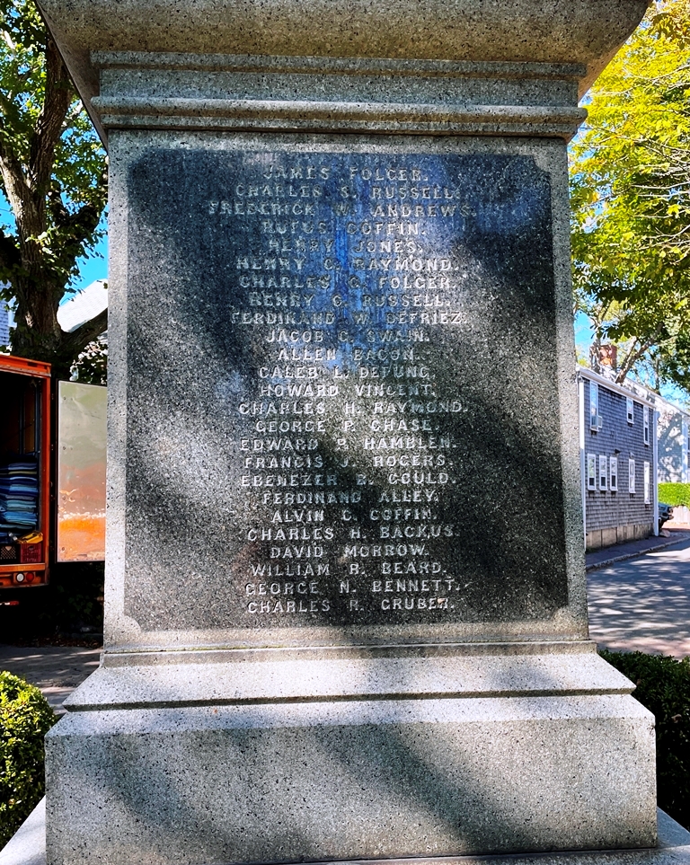 SONS OF NANTUCKET CIVIL WAR MEMORIAL SIDE C