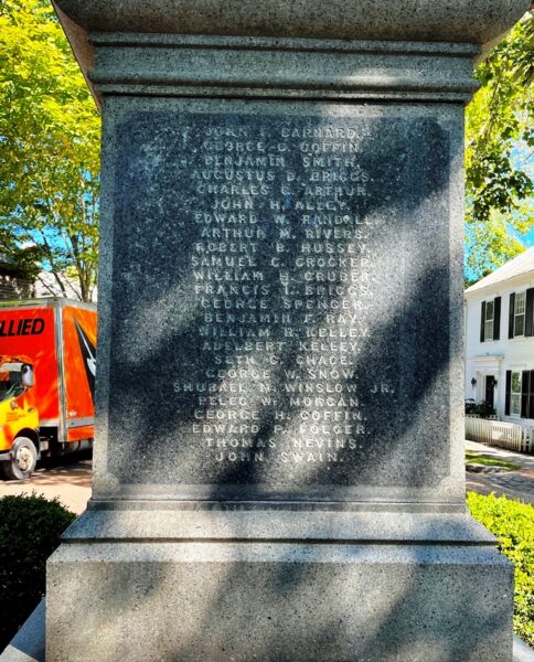 SONS OF NANTUCKET CIVIL WAR MEMORIAL SIDE B