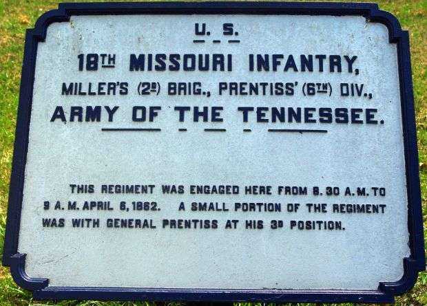 U.S. 18TH MISSOURI INFANTRY MEMORIAL PLAQUE III