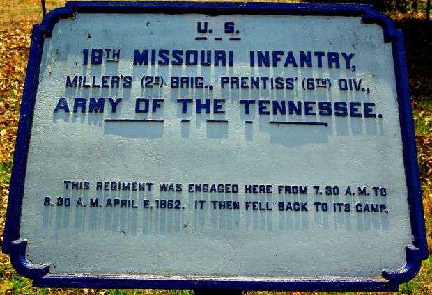 U.S. 18TH MISSOURI INFANTRY MEMORIAL PLAQUE II