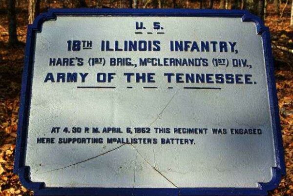 U.S. 18TH ILLINOIS INFANTRY MEMORIAL PLAQUE I