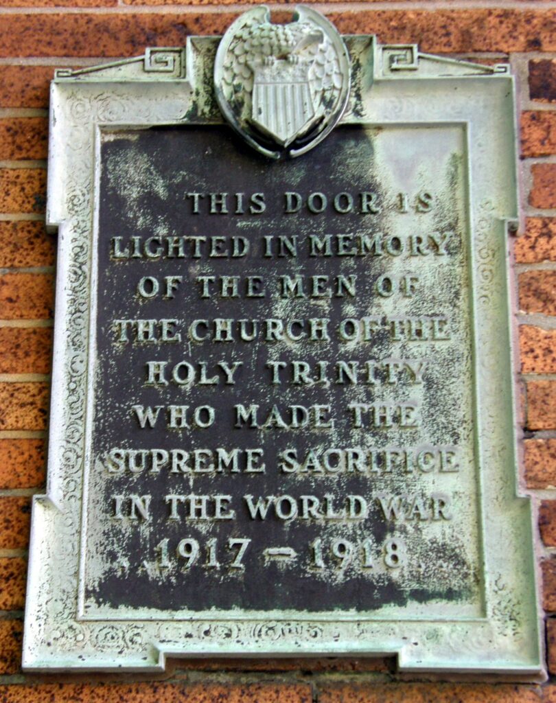 CHURCH OF THE HOLY TRINITY WORLD WAR SUPREME SACRIFICE MEMORIAL PLAQUE