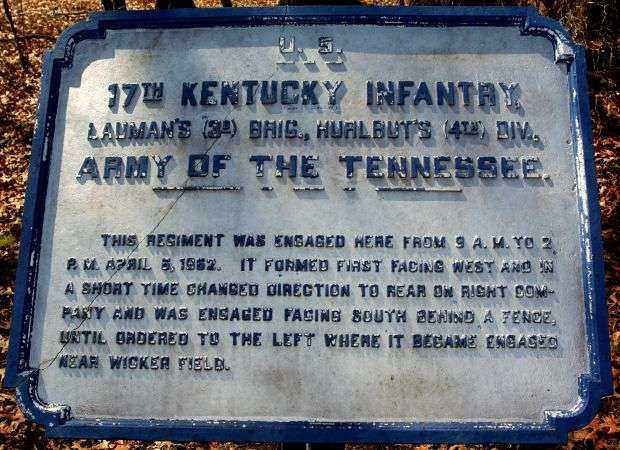 U.S. 17TH KENTUCKY INFANTRY MEMORIAL PLAQUE