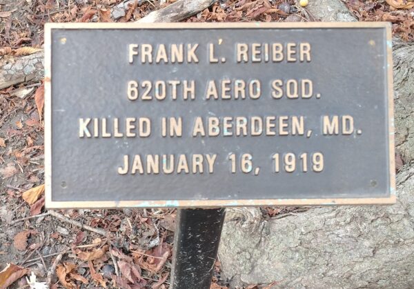FRANK L. REIBER WAR MEMORIAL TREE PLAQUE