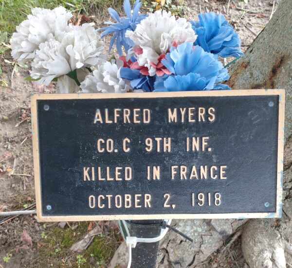 ALFRED MYERS WAR MEMORIAL TREE PLAQUE