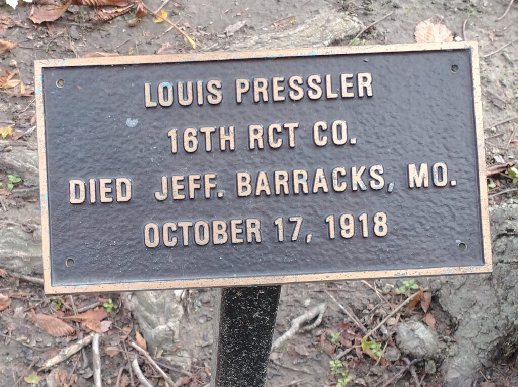 LOLUIS PRESSLER WAR MEMORIAL TREE PLAQUE